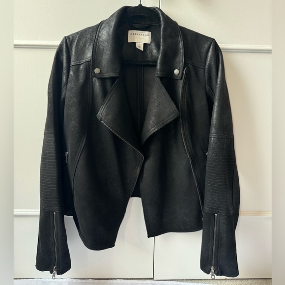 Marrakech Black Distressed Vegan Leather size Medium - Picture 1 of 7